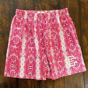 Eric Emanuel Pink Snakeprint Mesh Jersey Shorts in Medium